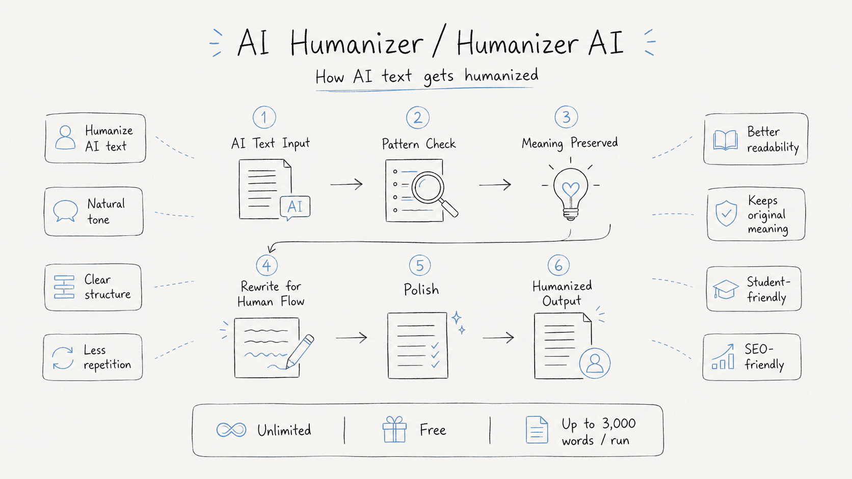 How AI text gets humanized