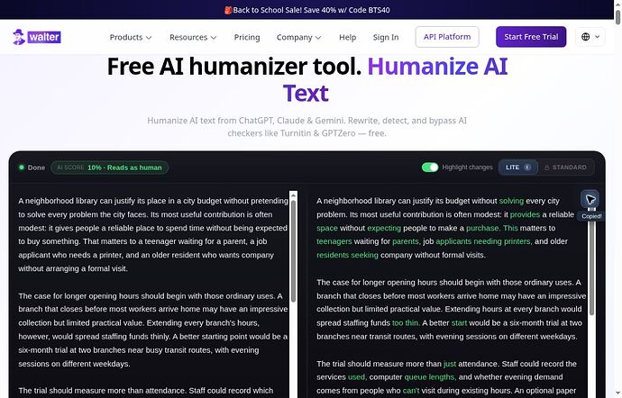Walter Writes AI actual A01 source and rewritten result