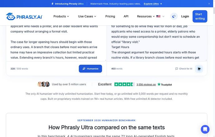 Phrasly actual A01 source and rewritten result