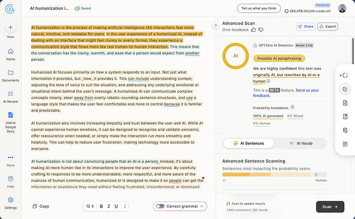 phrasly gptzero