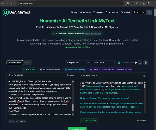 unAImytext