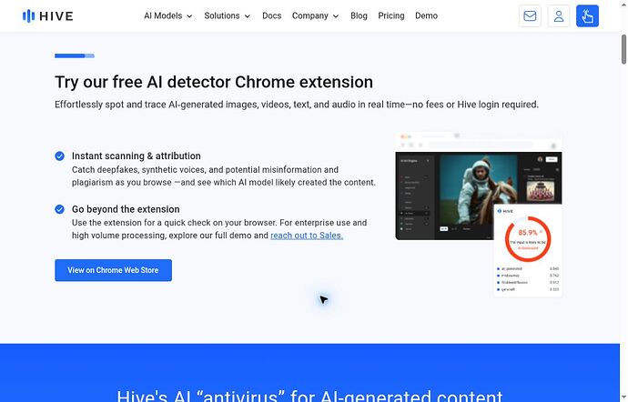 Hive official free no-login Chrome extension description including text support