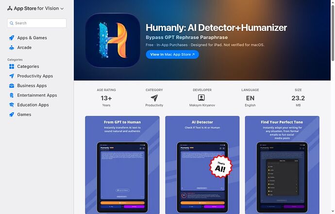 Humanly exact App Store identity by Maksym Kiryanov and free with in-app purchases label