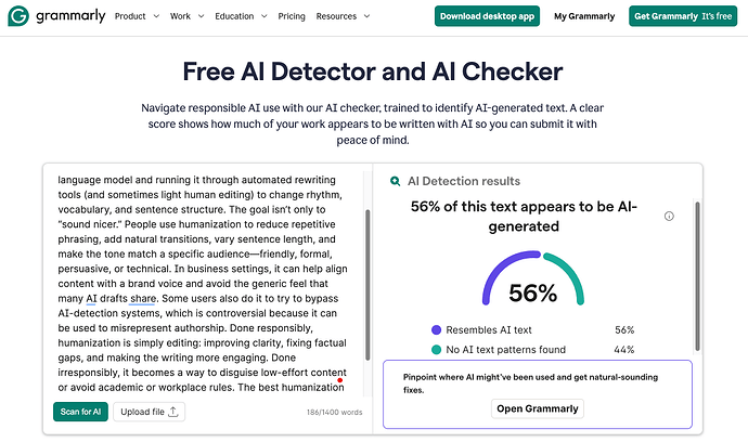 gramamrly ai detector