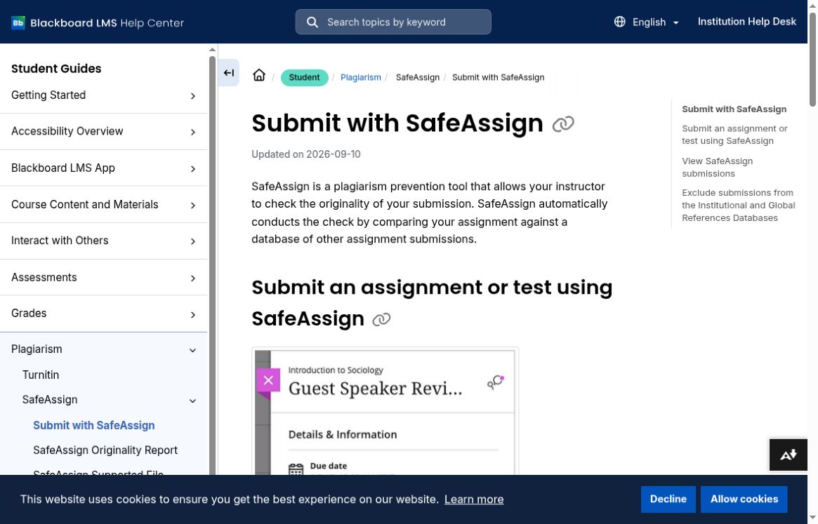 Example Checks To Scan SafeAssign Review: Course Access and Originality Reports - Best AI ...